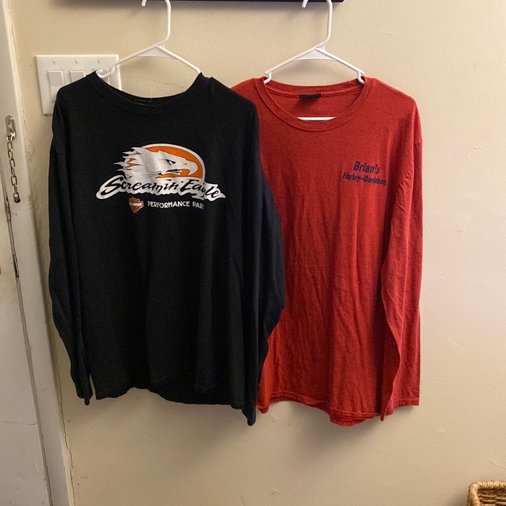 2 Harley Davidson Brian’s Long Sleeve T-Shirts size X-Large